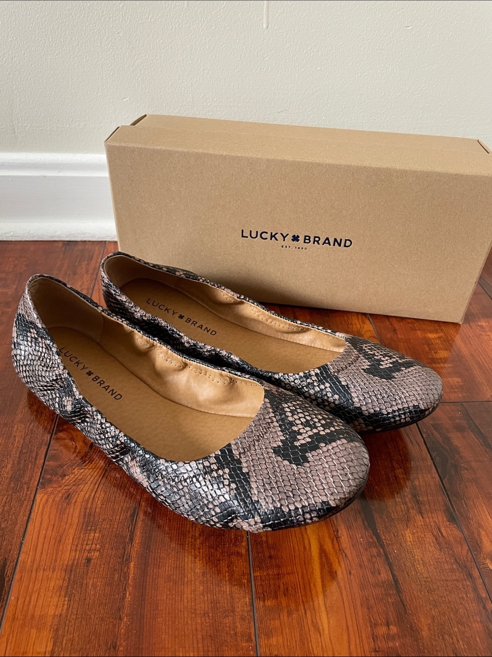 Lucky Brand Emmie Snake Print Ballet Flats